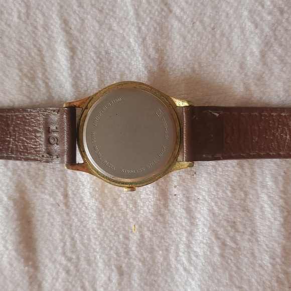 Lotus Mickey Mouse Movement Brown Leather Spiedel Strap Watch with Gold Accents - Picture 3 of 6